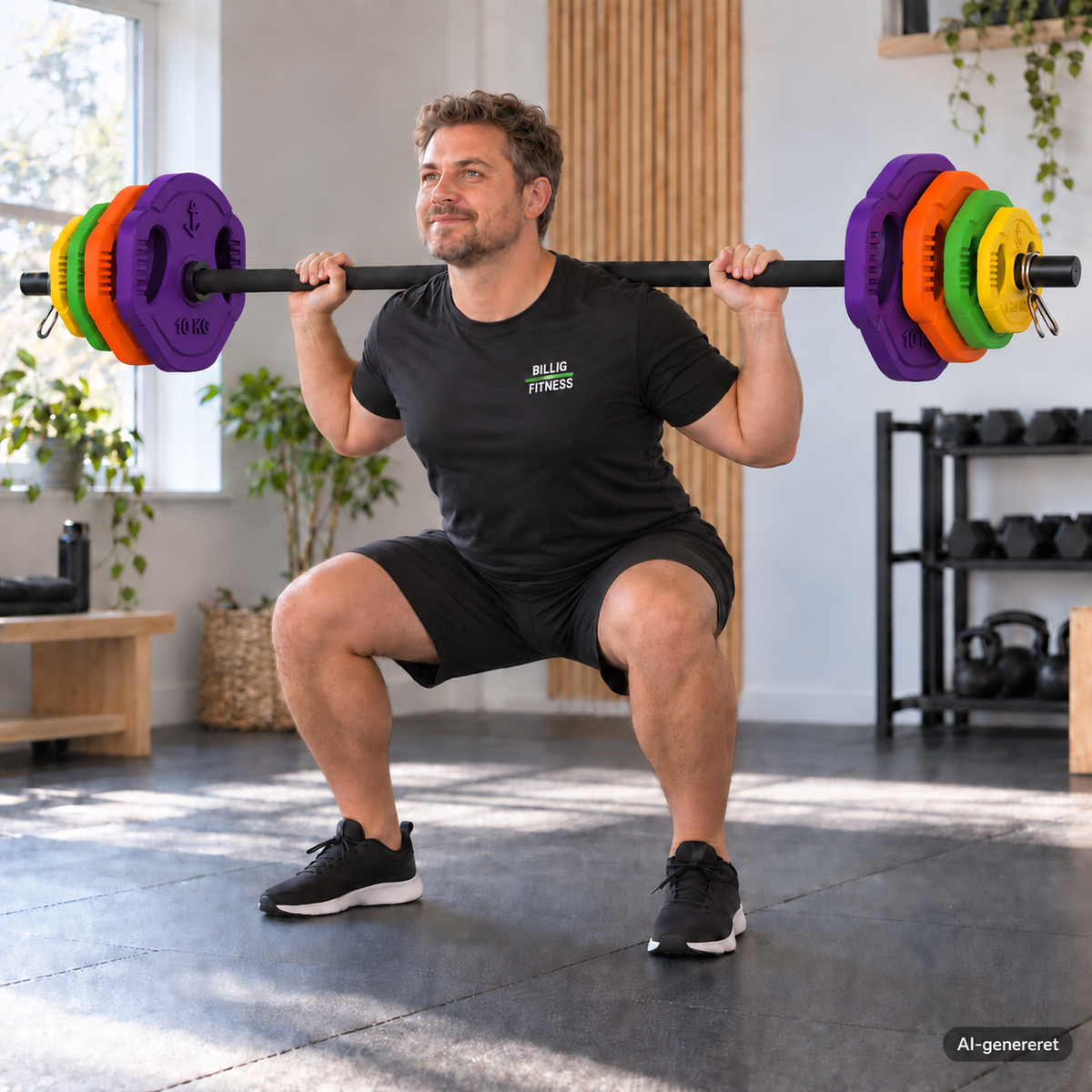 Aerobic vægtstangssæt farvet 40 kg – komplet sæt til bodypump og hjemmetræning