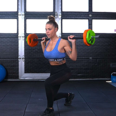 Aerobic vægtstangssæt farvet & sort - 40 kg