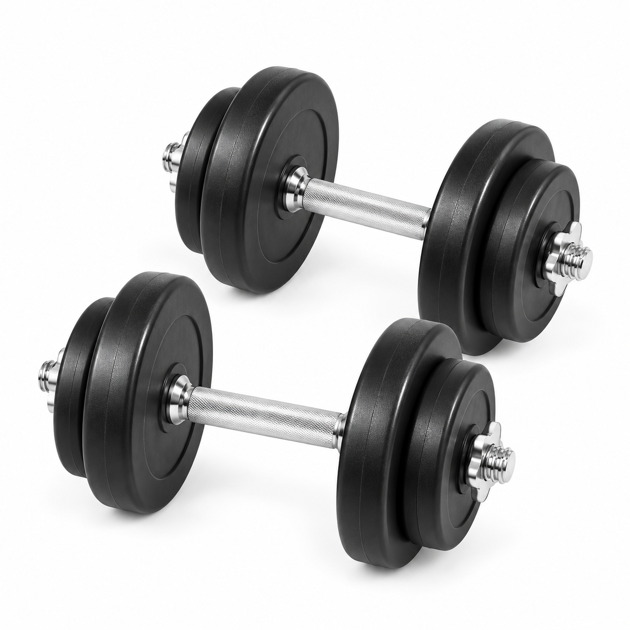 Justerbart håndvægtssæt 20 kg  2 × 10 kg, 30 mm (Billig fitness pakkepris)