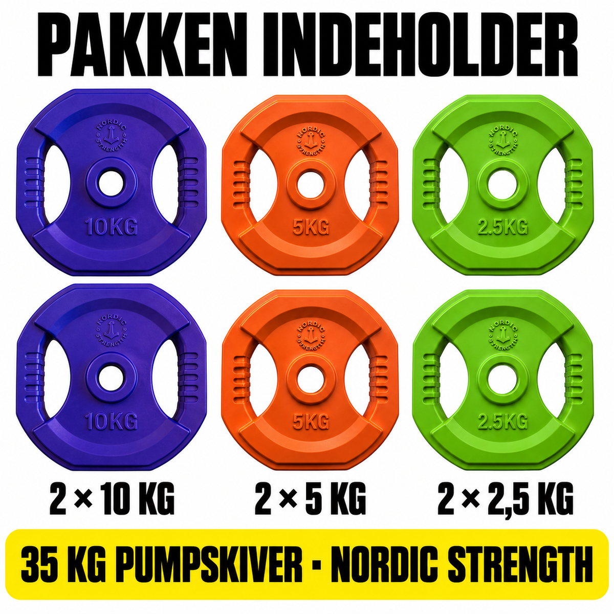 Pump-skivesæt 35 kg | Nordic Strength