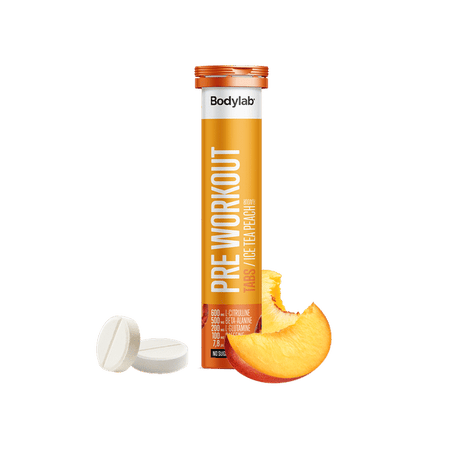 Bodylab Pre Workout Tabs (20 stk) - Ice Tea Peach