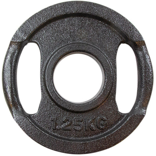 Vægtskive sort metal med greb (50 mm) - 1,25 kg