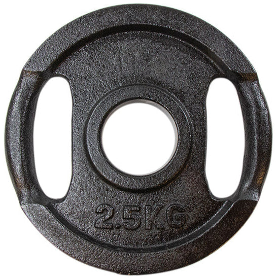 Vægtskive sort metal med greb (50 mm) - 2,5 kg
