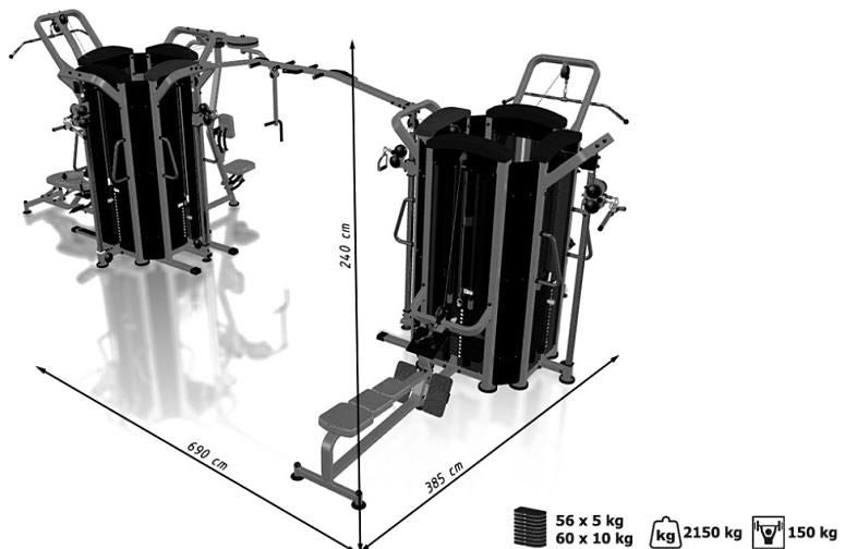 Komplet Træningsstation til Fitnesscenter (Skaffevare)