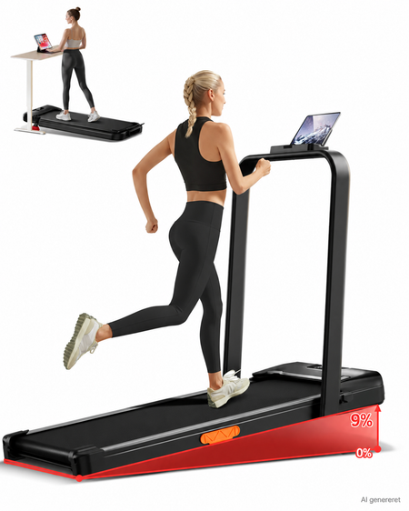 Sammenklappelig 3-i-1 Walking Pad med 10% stigning