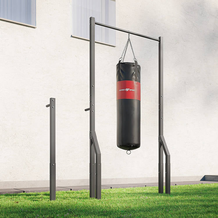 Pull-up bar med boksebold-holder og korte dip-stænger  (Skaffevare)
