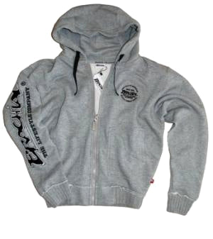 Brachial Zip-Hoody "Special" Gråmeleret/Sort (S)