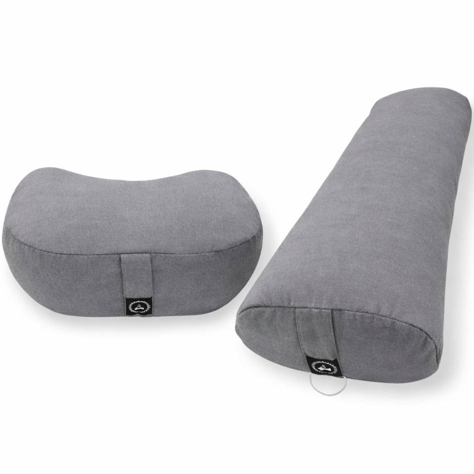 Yogapølle & Meditationspude i grå (Pakketilbud)