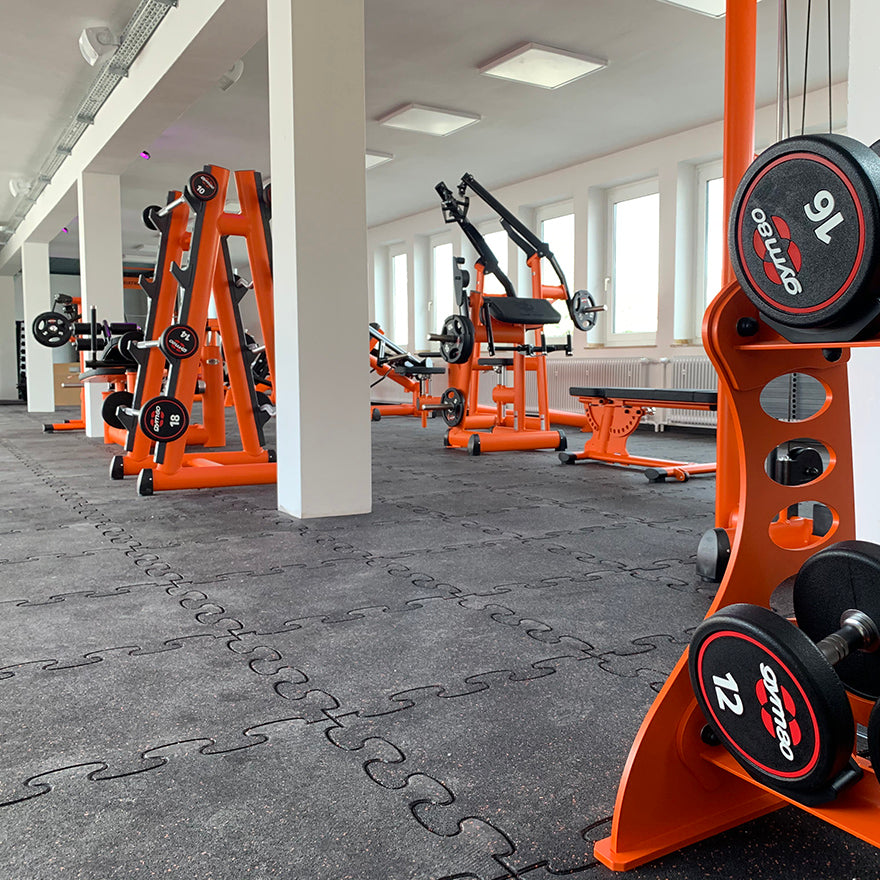 Fitnessgulv Puzzle 3D Gymallrounder Light (sæt med fire måtter)
