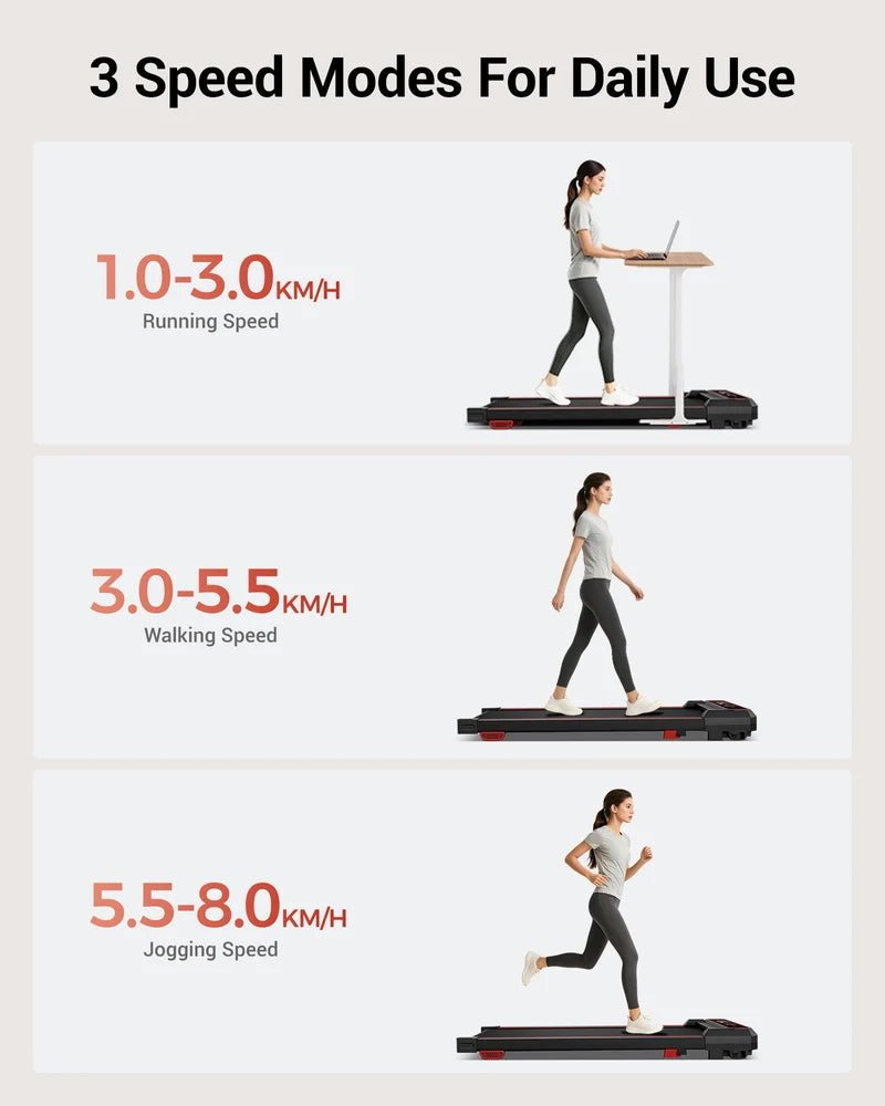 Walkingpad med 15% stigning, vibration og 3 HK støjsvag motor