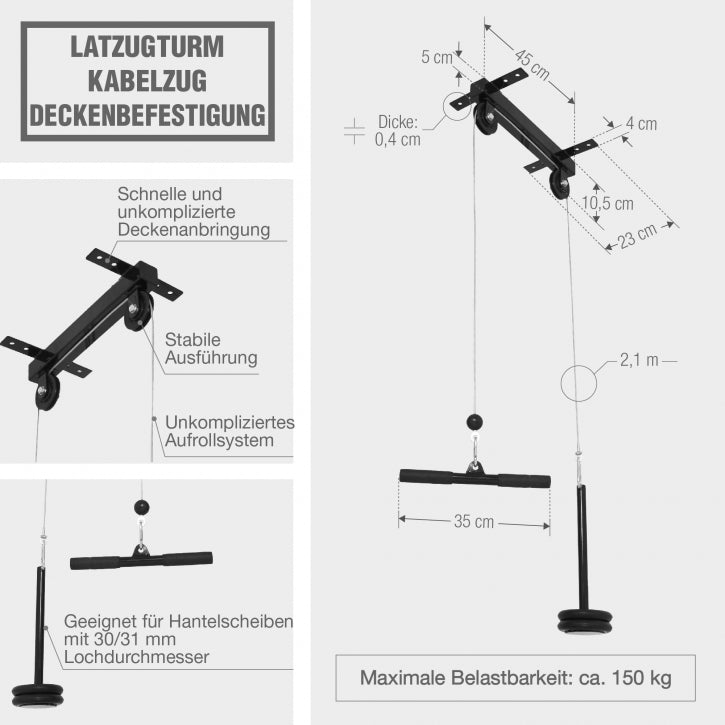 Træktårn / kabelmaskine til loft montering
