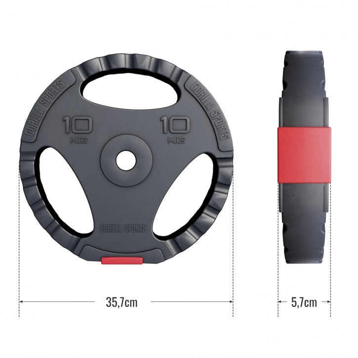 Vægtskive Grip hård plast 10 kg (30 mm)