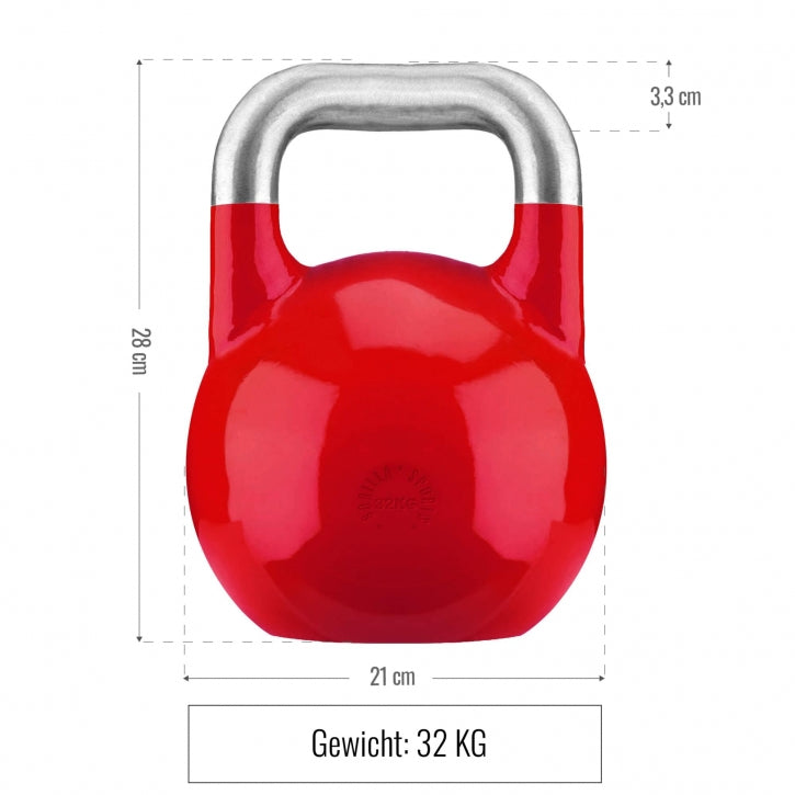 Competition kettlebell 32 kg - Rød