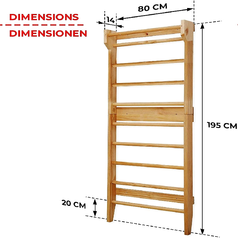 Billig træribbe 195x80x14 cm