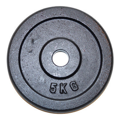 Vægtskive i jern - 5 kg. 30 mm 