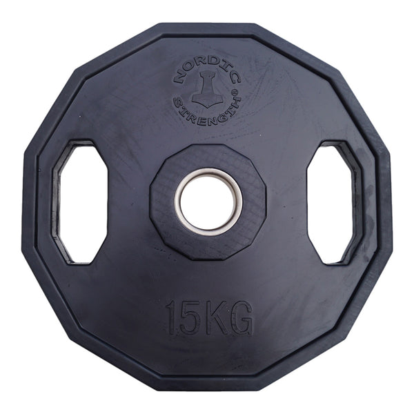 Vægtskive 15 kg (12 kantet/sort)