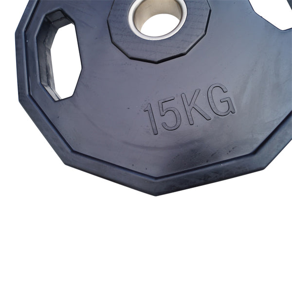 Vægtskive 15 kg - 50 mm (12 kantet/sort)