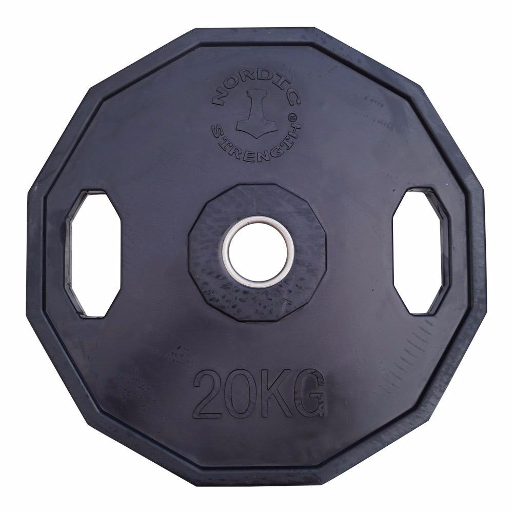 Vægtskive 20 kg - 50 mm (12 kantet/sort)