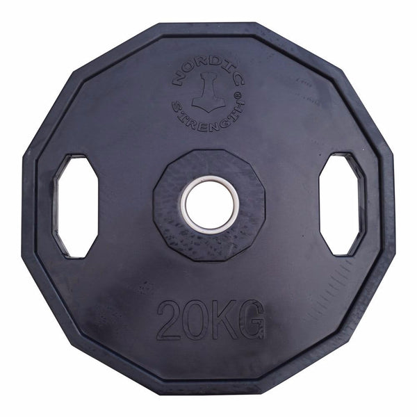 Vægtskive 20 kg - 50 mm (12 kantet/sort)