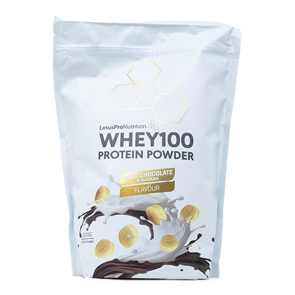 LinusPro Proteinpulver - Whey100 Mørk chokolade & banan (500 g)