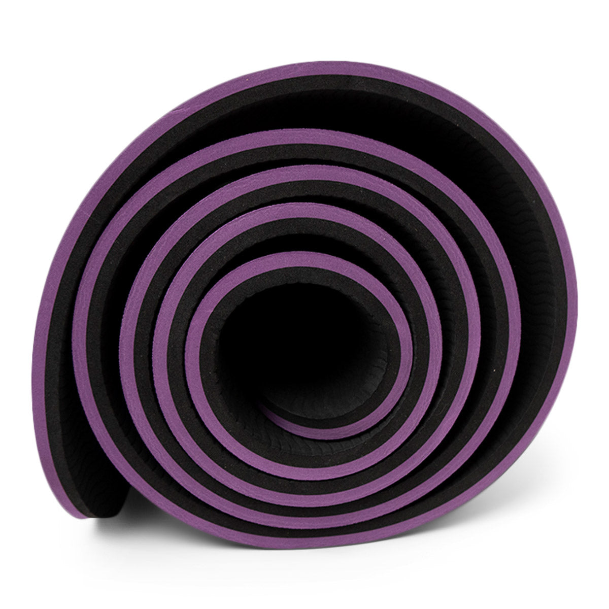TPE Yogamåtte 10mm - Sort/lilla + bærestrop