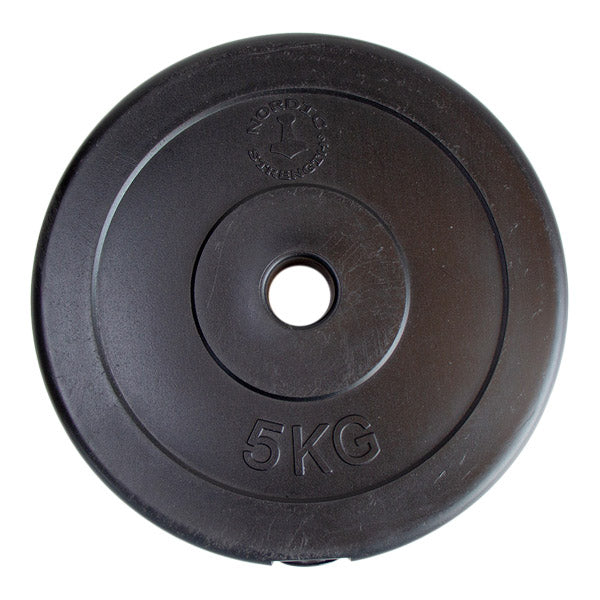 Se Vægtskive i hård plast 5 kg (30 mm) hos Billig-fitness.dk