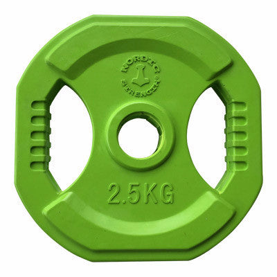 Se Pump GRØN skivesæt 2 x 2,5 kg - Nordic Strength hos Billig-fitness.dk