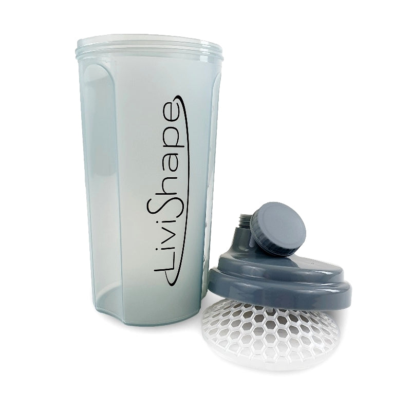 Shaker til proteinpulver og lign. - Grå 500 ML