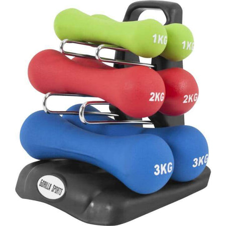 Håndvægtsæt (med flot holder)