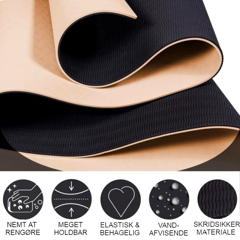TPE yogamåtte 6 mm - Apricot